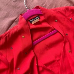 Stylish Red Jeweled blazer